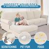 imageHVERSAILTEX Sectional Couch Covers 4 Pieces Sofa Seat Cushion Covers L Shape Separate Cushion Couch Chaise Cover for Both LeftRight Sectional Couch Seat Only 1 Chaise  3 Sofa GreyIvory