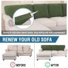 imageHVERSAILTEX Sectional Couch Covers 4 Pieces Sofa Seat Cushion Covers L Shape Separate Cushion Couch Chaise Cover for Both LeftRight Sectional Couch Seat Only 1 Chaise  3 Sofa GreyBronze Green