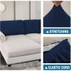 imageHVERSAILTEX Sectional Couch Covers 4 Pieces Sofa Seat Cushion Covers L Shape Separate Cushion Couch Chaise Cover for Both LeftRight Sectional Couch Seat Only 1 Chaise  3 Sofa GreyNavy