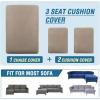 imageHVERSAILTEX Sectional Couch Covers 4 Pieces Sofa Seat Cushion Covers L Shape Separate Cushion Couch Chaise Cover for Both LeftRight Sectional Couch Seat Only 1 Chaise  3 Sofa GreySand