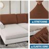 imageHVERSAILTEX Sectional Couch Covers 4 Pieces Sofa Seat Cushion Covers L Shape Separate Cushion Couch Chaise Cover for Both LeftRight Sectional Couch Seat Only 1 Chaise  3 Sofa GreyCaramel