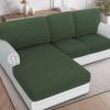imageHVERSAILTEX Sectional Couch Covers 4 Pieces Sofa Seat Cushion Covers L Shape Separate Cushion Couch Chaise Cover for Both LeftRight Sectional Couch Seat Only 1 Chaise  3 Sofa GreyBronze Green