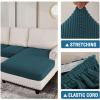 imageHVERSAILTEX Sectional Couch Covers 4 Pieces Sofa Seat Cushion Covers L Shape Separate Cushion Couch Chaise Cover for Both LeftRight Sectional Couch Seat Only 1 Chaise  3 Sofa GreyDeep Teal