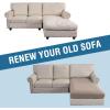 imageHVERSAILTEX Sectional Couch Covers 4 Pieces Sofa Seat Cushion Covers L Shape Separate Cushion Couch Chaise Cover for Both LeftRight Sectional Couch Seat Only 1 Chaise  3 Sofa GreySand