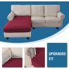 imageHVERSAILTEX Sectional Couch Covers 4 Pieces Sofa Seat Cushion Covers L Shape Separate Cushion Couch Chaise Cover for Both LeftRight Sectional Couch Seat Only 1 Chaise  3 Sofa GreyBurgundy