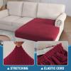 imageHVERSAILTEX Sectional Couch Covers 4 Pieces Sofa Seat Cushion Covers L Shape Separate Cushion Couch Chaise Cover for Both LeftRight Sectional Couch Seat Only 1 Chaise  3 Sofa GreyBurgundy