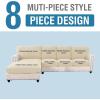 imageHVERSAILTEX Sectional Couch Covers 4 Pieces Sofa Seat Cushion Covers L Shape Separate Cushion Couch Chaise Cover for Both LeftRight Sectional Couch Seat Only 1 Chaise  3 Sofa GreyNatural