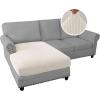 imageHVERSAILTEX Sectional Couch Covers 4 Pieces Sofa Seat Cushion Covers L Shape Separate Cushion Couch Chaise Cover for Both LeftRight Sectional Couch Seat Only 1 Chaise  3 Sofa GreyIvory