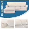 imageHVERSAILTEX Sectional Couch Covers 4 Pieces Sofa Seat Cushion Covers L Shape Separate Cushion Couch Chaise Cover for Both LeftRight Sectional Couch Seat Only 1 Chaise  3 Sofa GreyIvory