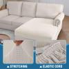 imageHVERSAILTEX Sectional Couch Covers 4 Pieces Sofa Seat Cushion Covers L Shape Separate Cushion Couch Chaise Cover for Both LeftRight Sectional Couch Seat Only 1 Chaise  3 Sofa GreyIvory