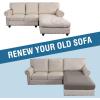 imageHVERSAILTEX Sectional Couch Covers 4 Pieces Sofa Seat Cushion Covers L Shape Separate Cushion Couch Chaise Cover for Both LeftRight Sectional Couch Seat Only 1 Chaise  3 Sofa GreyTaupe