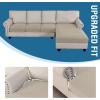 imageHVERSAILTEX Sectional Couch Covers 4 Pieces Sofa Seat Cushion Covers L Shape Separate Cushion Couch Chaise Cover for Both LeftRight Sectional Couch Seat Only 1 Chaise  3 Sofa GreyIsland Fossi