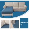 imageHVERSAILTEX Sectional Couch Covers 4 Pieces Sofa Seat Cushion Covers L Shape Separate Cushion Couch Chaise Cover for Both LeftRight Sectional Couch Seat Only 1 Chaise  3 Sofa GreyDusty Blue