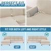 imageHVERSAILTEX Sectional Couch Covers 4 Pieces Sofa Seat Cushion Covers L Shape Separate Cushion Couch Chaise Cover for Both LeftRight Sectional Couch Seat Only 1 Chaise  3 Sofa GreyIsland Fossi