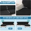 imageHVERSAILTEX Sectional Couch Covers 4 Pieces Sofa Seat Cushion Covers L Shape Separate Cushion Couch Chaise Cover for Both LeftRight Sectional Couch Seat Only 1 Chaise  3 Sofa GreyBlack