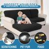 imageHVERSAILTEX Sectional Couch Covers 4 Pieces Sofa Seat Cushion Covers L Shape Separate Cushion Couch Chaise Cover for Both LeftRight Sectional Couch Seat Only 1 Chaise  3 Sofa GreyBlack