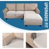 imageHVERSAILTEX Sectional Couch Covers 4 Pieces Sofa Seat Cushion Covers L Shape Separate Cushion Couch Chaise Cover for Both LeftRight Sectional Couch Seat Only 1 Chaise  3 Sofa GreyIvory