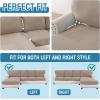 imageHVERSAILTEX Sectional Couch Covers 4 Pieces Sofa Seat Cushion Covers L Shape Separate Cushion Couch Chaise Cover for Both LeftRight Sectional Couch Seat Only 1 Chaise  3 Sofa GreySand