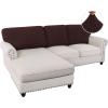 imageHVERSAILTEX Sectional Couch Covers 4 Pieces Sofa Seat Cushion Covers L Shape Separate Cushion Couch Chaise Cover for Both LeftRight Sectional Couch Seat Only 1 Chaise  3 Sofa GreyChocolate