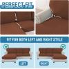 imageHVERSAILTEX Sectional Couch Covers 4 Pieces Sofa Seat Cushion Covers L Shape Separate Cushion Couch Chaise Cover for Both LeftRight Sectional Couch Seat Only 1 Chaise  3 Sofa GreyCaramel