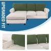 imageHVERSAILTEX Sectional Couch Covers 4 Pieces Sofa Seat Cushion Covers L Shape Separate Cushion Couch Chaise Cover for Both LeftRight Sectional Couch Seat Only 1 Chaise  3 Sofa GreyBronze Green