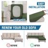 imageHVERSAILTEX Sectional Couch Covers 4 Pieces Sofa Seat Cushion Covers L Shape Separate Cushion Couch Chaise Cover for Both LeftRight Sectional Couch Seat Only 1 Chaise  3 Sofa GreyBronze Green