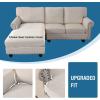 imageHVERSAILTEX Sectional Couch Covers 4 Pieces Sofa Seat Cushion Covers L Shape Separate Cushion Couch Chaise Cover for Both LeftRight Sectional Couch Seat Only 1 Chaise  3 Sofa GreyIvory