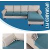 imageHVERSAILTEX Sectional Couch Covers 4 Pieces Sofa Seat Cushion Covers L Shape Separate Cushion Couch Chaise Cover for Both LeftRight Sectional Couch Seat Only 1 Chaise  3 Sofa GreyStorm Blue