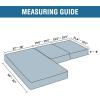imageHVERSAILTEX Sectional Couch Covers 4 Pieces Sofa Seat Cushion Covers L Shape Separate Cushion Couch Chaise Cover for Both LeftRight Sectional Couch Seat Only 1 Chaise  3 Sofa GreyStorm Blue