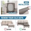 imageHVERSAILTEX Sectional Couch Covers 4 Pieces Sofa Seat Cushion Covers L Shape Separate Cushion Couch Chaise Cover for Both LeftRight Sectional Couch Seat Only 1 Chaise  3 Sofa GreyTaupe