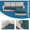 imageHVERSAILTEX Sectional Couch Covers 4 Pieces Sofa Seat Cushion Covers L Shape Separate Cushion Couch Chaise Cover for Both LeftRight Sectional Couch Seat Only 1 Chaise  3 Sofa GreyDeep Teal