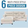 imageHVERSAILTEX Sectional Couch Covers 4 Pieces Sofa Seat Cushion Covers L Shape Separate Cushion Couch Chaise Cover for Both LeftRight Sectional Couch Seat Only 1 Chaise  3 Sofa GreyIvory