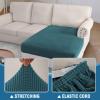 imageHVERSAILTEX Sectional Couch Covers 4 Pieces Sofa Seat Cushion Covers L Shape Separate Cushion Couch Chaise Cover for Both LeftRight Sectional Couch Seat Only 1 Chaise  3 Sofa GreyDeep Teal