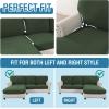 imageHVERSAILTEX Sectional Couch Covers 4 Pieces Sofa Seat Cushion Covers L Shape Separate Cushion Couch Chaise Cover for Both LeftRight Sectional Couch Seat Only 1 Chaise  3 Sofa GreyBronze Green