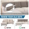 imageHVERSAILTEX Sectional Couch Covers 4 Pieces Sofa Seat Cushion Covers L Shape Separate Cushion Couch Chaise Cover for Both LeftRight Sectional Couch Seat Only 1 Chaise  3 Sofa GreyTaupe