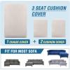 imageHVERSAILTEX Sectional Couch Covers 4 Pieces Sofa Seat Cushion Covers L Shape Separate Cushion Couch Chaise Cover for Both LeftRight Sectional Couch Seat Only 1 Chaise  3 Sofa GreyIvory