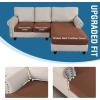imageHVERSAILTEX Sectional Couch Covers 4 Pieces Sofa Seat Cushion Covers L Shape Separate Cushion Couch Chaise Cover for Both LeftRight Sectional Couch Seat Only 1 Chaise  3 Sofa GreyCaramel