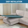 imageHVERSAILTEX Sectional Couch Covers 4 Pieces Sofa Seat Cushion Covers L Shape Separate Cushion Couch Chaise Cover for Both LeftRight Sectional Couch Seat Only 1 Chaise  3 Sofa GreyStorm Blue