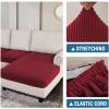 imageHVERSAILTEX Sectional Couch Covers 4 Pieces Sofa Seat Cushion Covers L Shape Separate Cushion Couch Chaise Cover for Both LeftRight Sectional Couch Seat Only 1 Chaise  3 Sofa GreyBurgundy