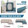 imageHVERSAILTEX Sectional Couch Covers 4 Pieces Sofa Seat Cushion Covers L Shape Separate Cushion Couch Chaise Cover for Both LeftRight Sectional Couch Seat Only 1 Chaise  3 Sofa GreyStorm Blue
