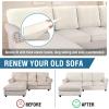 imageHVERSAILTEX Sectional Couch Covers 4 Pieces Sofa Seat Cushion Covers L Shape Separate Cushion Couch Chaise Cover for Both LeftRight Sectional Couch Seat Only 1 Chaise  3 Sofa GreyIvory