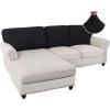 imageHVERSAILTEX Sectional Couch Covers 4 Pieces Sofa Seat Cushion Covers L Shape Separate Cushion Couch Chaise Cover for Both LeftRight Sectional Couch Seat Only 1 Chaise  3 Sofa GreyBlack