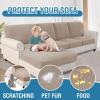 imageHVERSAILTEX Sectional Couch Covers 4 Pieces Sofa Seat Cushion Covers L Shape Separate Cushion Couch Chaise Cover for Both LeftRight Sectional Couch Seat Only 1 Chaise  3 Sofa GreySand