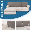 imageHVERSAILTEX Sectional Couch Covers 4 Pieces Sofa Seat Cushion Covers L Shape Separate Cushion Couch Chaise Cover for Both LeftRight Sectional Couch Seat Only 1 Chaise  3 Sofa GreyTaupe
