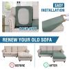 imageHVERSAILTEX Sectional Couch Covers 4 Pieces Sofa Seat Cushion Covers L Shape Separate Cushion Couch Chaise Cover for Both LeftRight Sectional Couch Seat Only 1 Chaise  3 Sofa GreySage