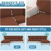 imageHVERSAILTEX Sectional Couch Covers 4 Pieces Sofa Seat Cushion Covers L Shape Separate Cushion Couch Chaise Cover for Both LeftRight Sectional Couch Seat Only 1 Chaise  3 Sofa GreyCaramel