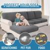 imageHVERSAILTEX Sectional Couch Covers 4 Pieces Sofa Seat Cushion Covers L Shape Separate Cushion Couch Chaise Cover for Both LeftRight Sectional Couch Seat Only 1 Chaise  3 Sofa GreyCharcoal Grey