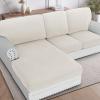 imageHVERSAILTEX Sectional Couch Covers 4 Pieces Sofa Seat Cushion Covers L Shape Separate Cushion Couch Chaise Cover for Both LeftRight Sectional Couch Seat Only 1 Chaise  3 Sofa GreyIvory