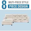 imageHVERSAILTEX Sectional Couch Covers 4 Pieces Sofa Seat Cushion Covers L Shape Separate Cushion Couch Chaise Cover for Both LeftRight Sectional Couch Seat Only 1 Chaise  3 Sofa GreyIvory