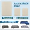 imageHVERSAILTEX Sectional Couch Covers 4 Pieces Sofa Seat Cushion Covers L Shape Separate Cushion Couch Chaise Cover for Both LeftRight Sectional Couch Seat Only 1 Chaise  3 Sofa GreyNatural